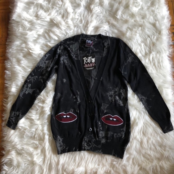 NWT Rat Baby Glitz Grunge Street Couture Cardigan - Picture 2 of 16